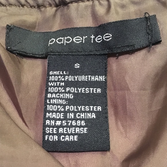 Brown Earth Tone Double Breasted Faux Leather Vest - Picture 5 of 7